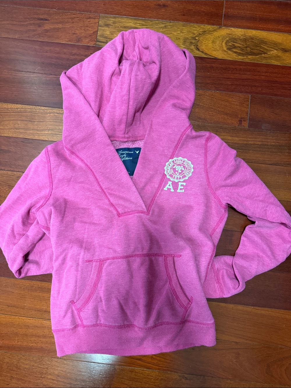 American Eagle Outfitters Girls' Bright Pink Hooded Pullover